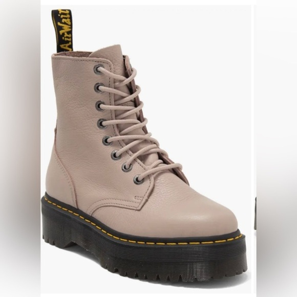 Dr Martens Jadon Vintage Taupe Pisa Platform lace‎ up combat Boots size 10 new - Picture 1 of 11